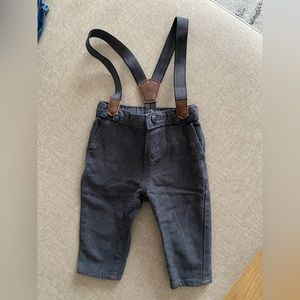 Carters Baby dress pants grey with suspenders 6 months